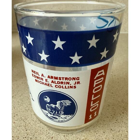 VTG LIBBEY APOLLO 11-12-13 MOON MISSION GLASSES SET Armstrong Swigert Aldrin - Picture 7 of 9